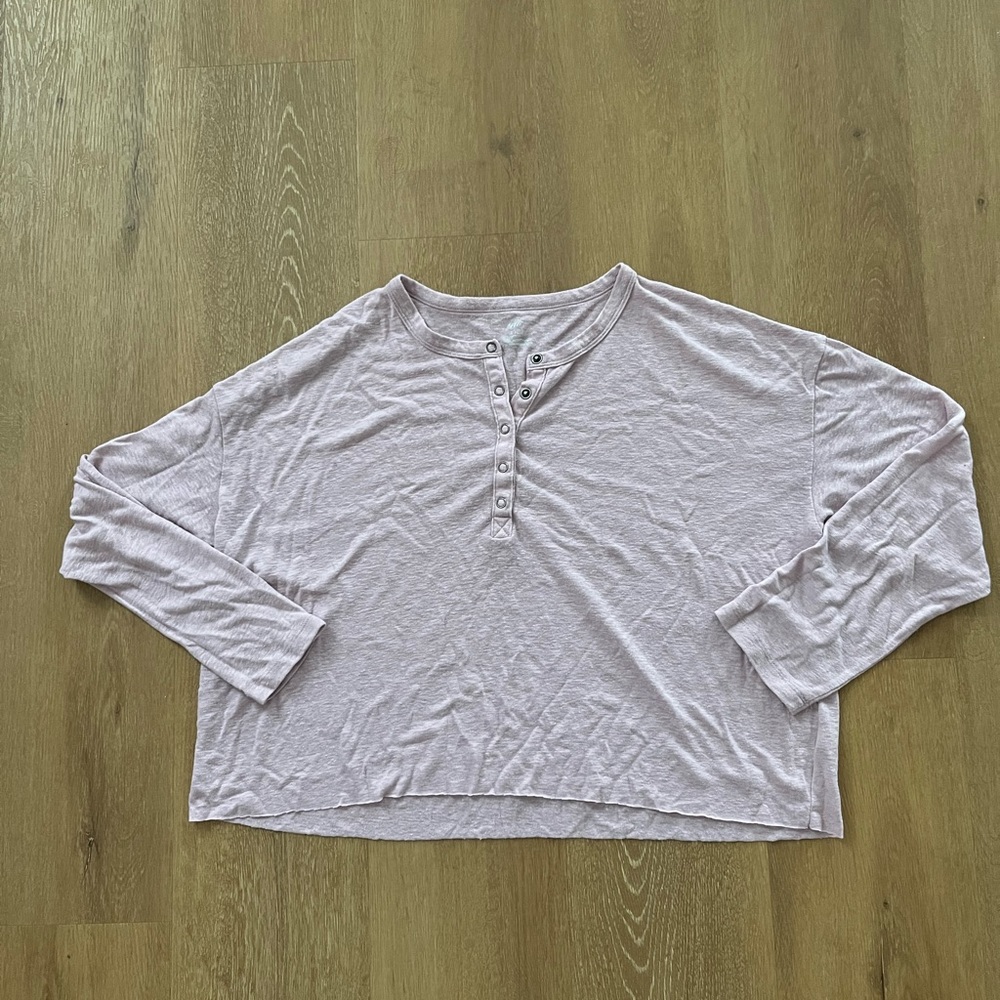 Aerie Crop Henley T-Shirt